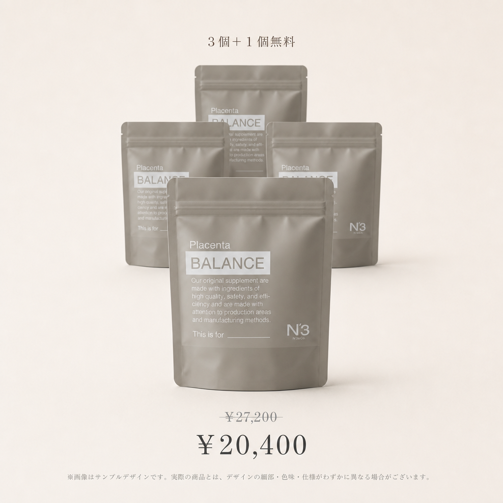 【予約商品】プラセンタ サプリメント 60粒 4個セット｜3個＋1個無料｜国内製造 Placenta BALANCE